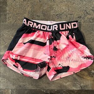 Under Armour Women's Athletic Shorts in Pink and Black